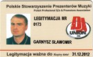 Legitymacja - Polskie Stowarzyszenie Prezenterów Muzyki DJ UNION 2012