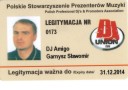 Legitymacja - Polskie Stowarzyszenie Prezenterów Muzyki DJ UNION 2014